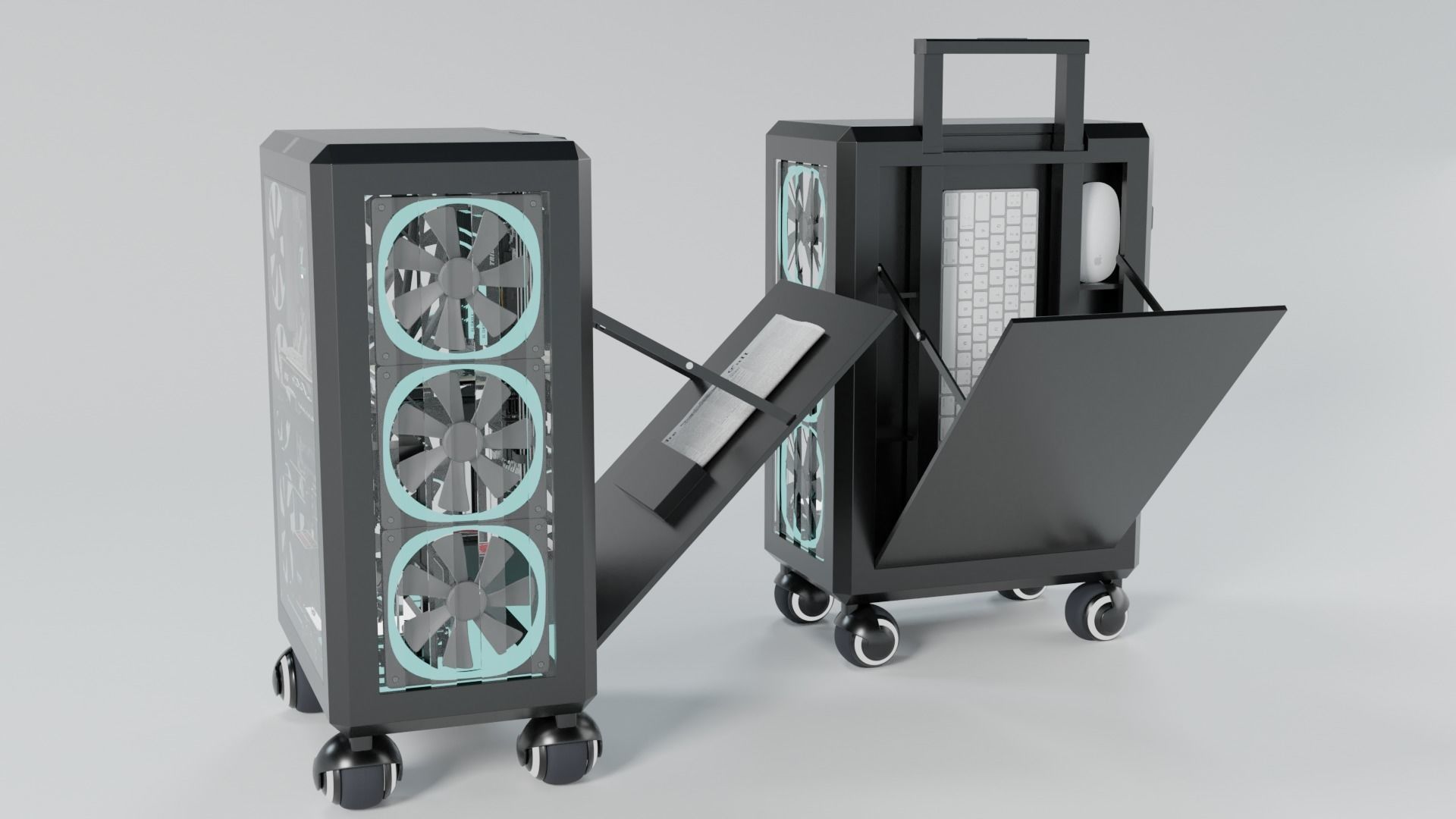 portable PC workstation 3D model_9