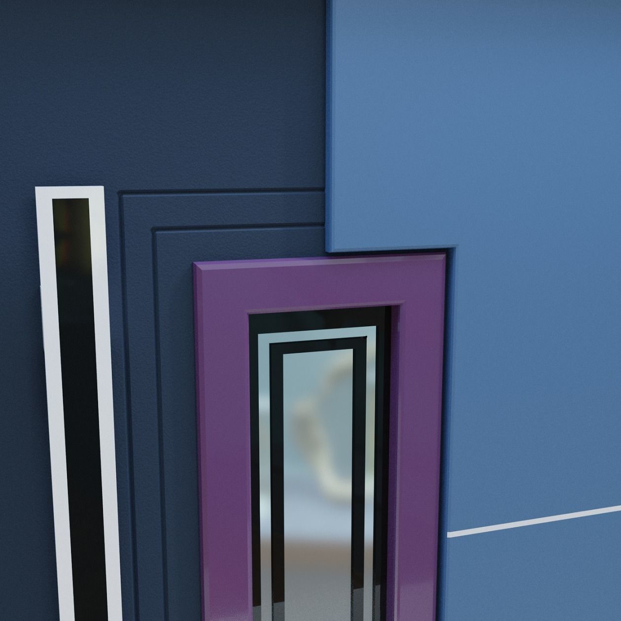 Modern Entrance Door  3D model_4