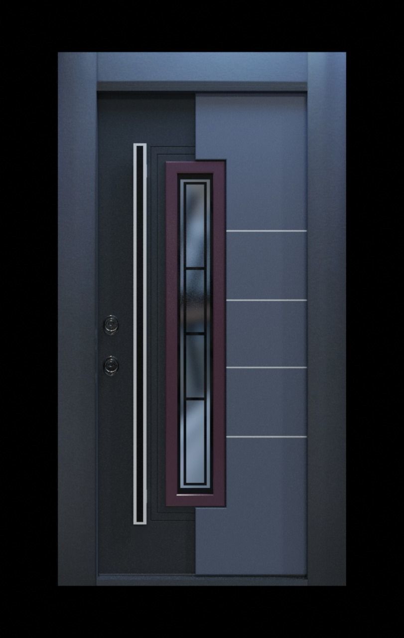 Modern Entrance Door  3D model_11
