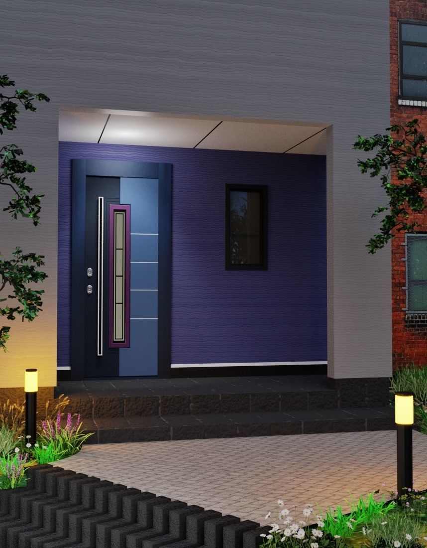 Modern Entrance Door  3D model_2