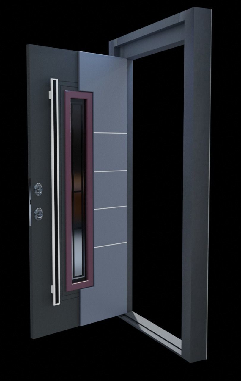 Modern Entrance Door  3D model_12