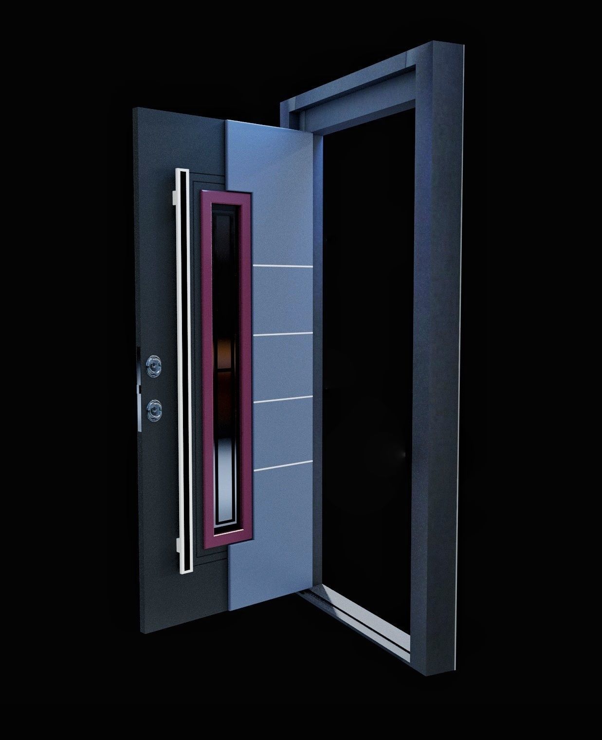 Modern Entrance Door  3D model_3