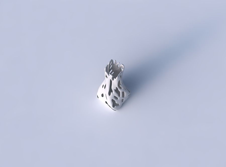 Vase twisted squeezed rectangle with smooth cuts 3D print model_2