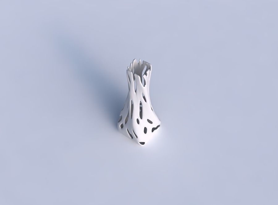 Vase twisted squeezed rectangle with smooth cuts 3D print model_1