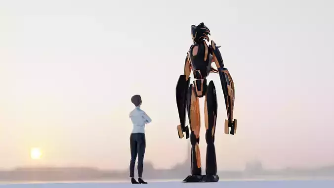 Seraphim Mech Robot Low-poly 3D model