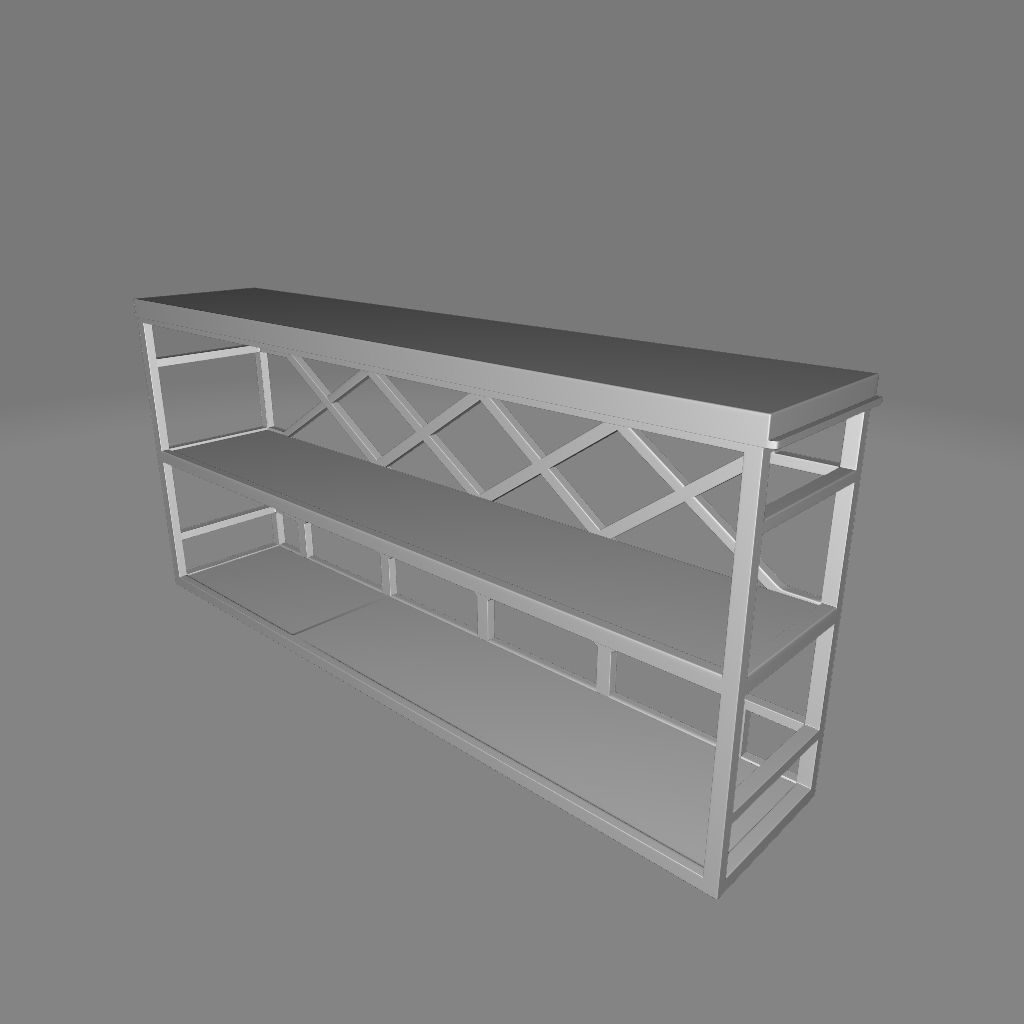 Melange Console Table 3D model_1