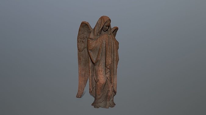 Angel Statue 01 Low-poly 3D model