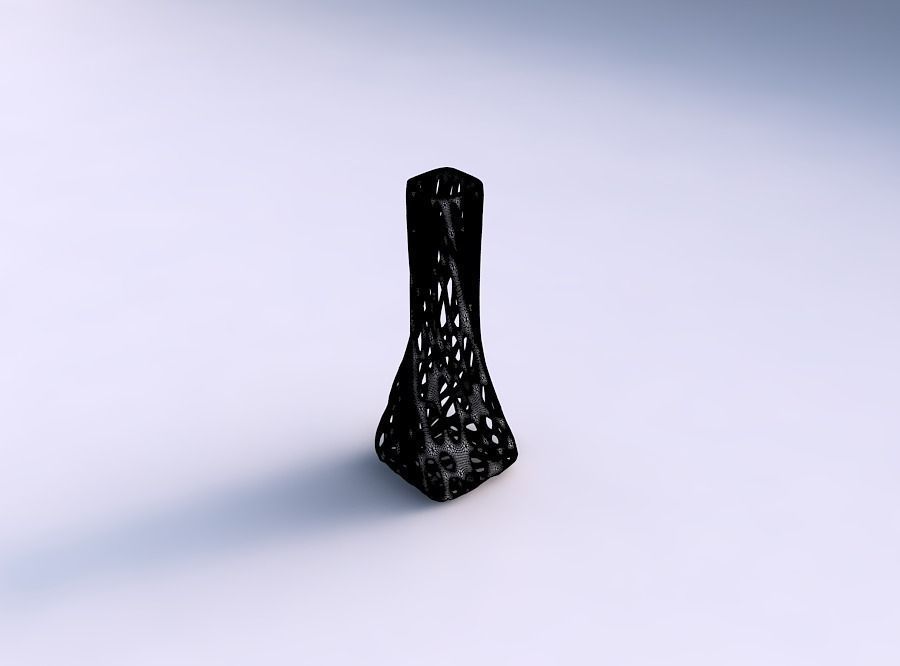 Vase twisted squeezed rectangle with smooth organic lattice 3D print model_5