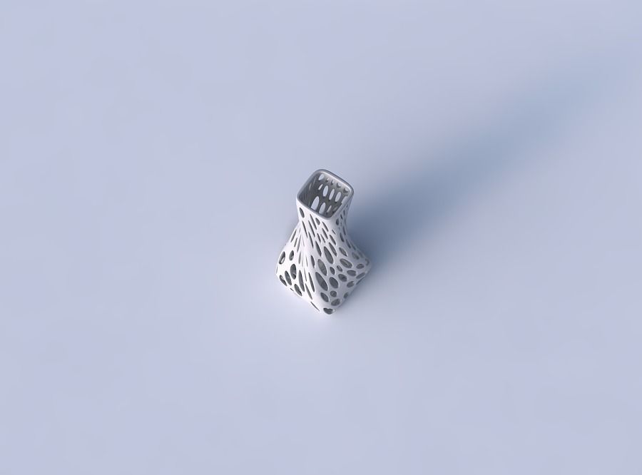 Vase twisted squeezed rectangle with smooth organic lattice 3D print model_2
