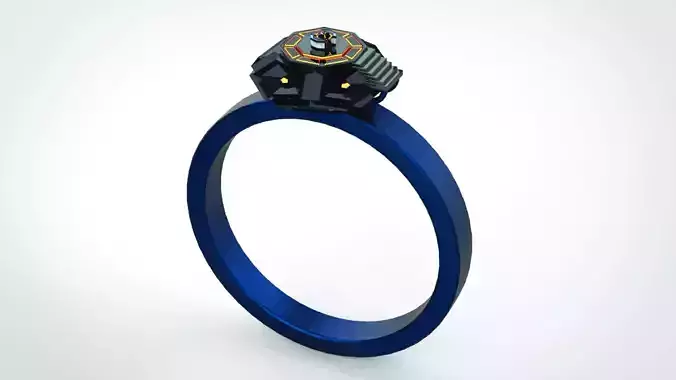 DIAMOND Sci-Fi RING Low-poly 3D model