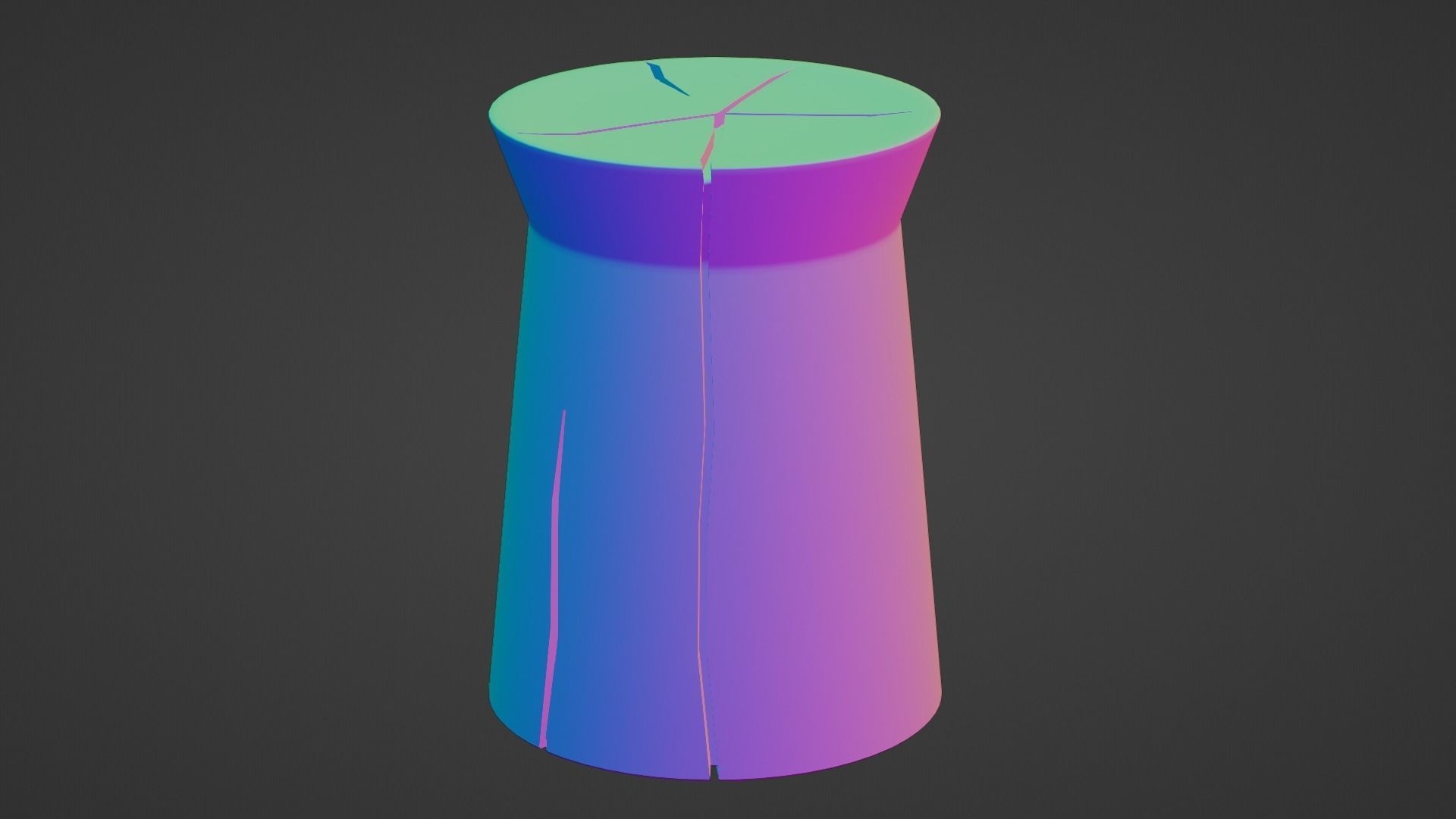 Cylindrical wooden table Low-poly 3D model_8