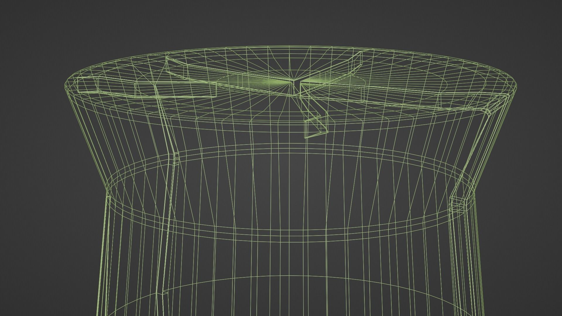 Cylindrical wooden table Low-poly 3D model_15