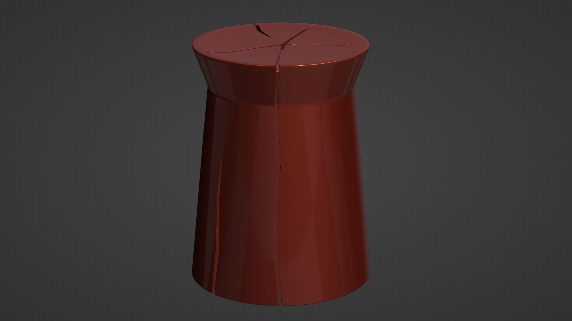 Cylindrical wooden table Low-poly 3D model_9