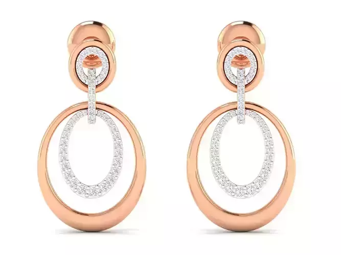 Women Earrings 3dm stl render detail