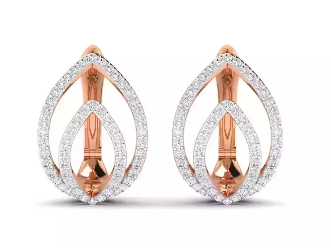 Women Earrings 3dm stl render detail