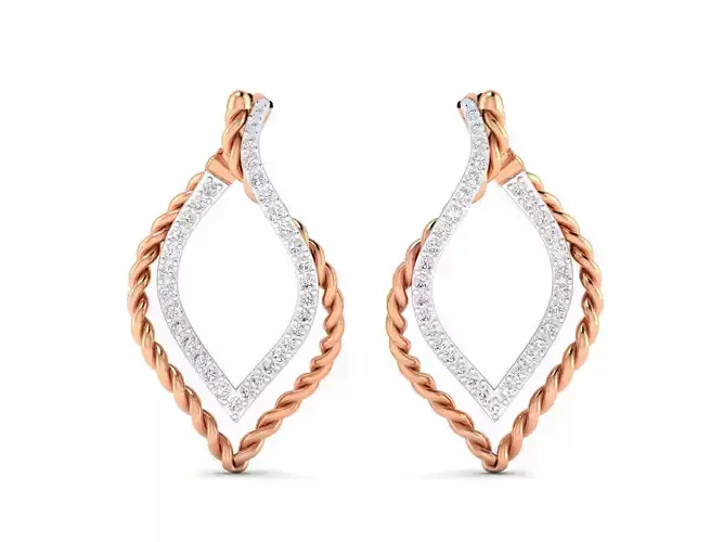 Women Earrings 3dm stl render detail