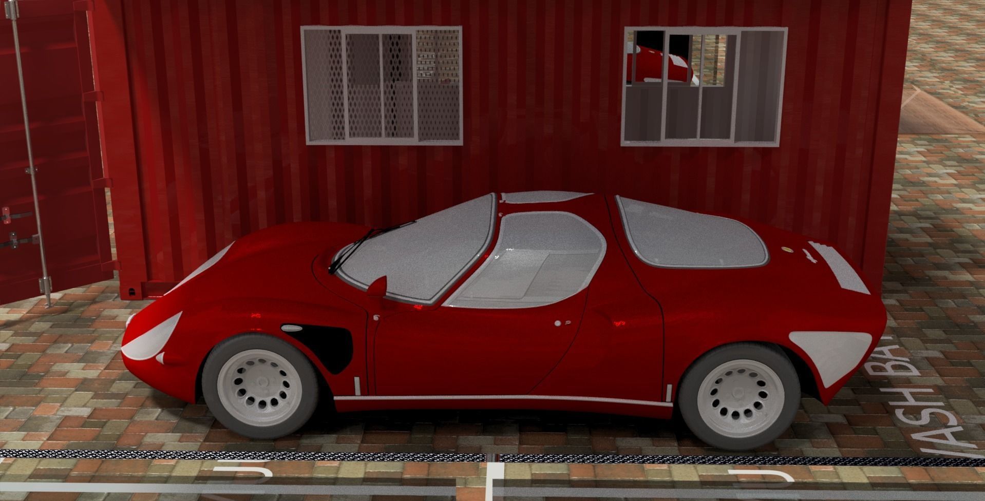 Car Wash Bay 3D model_7