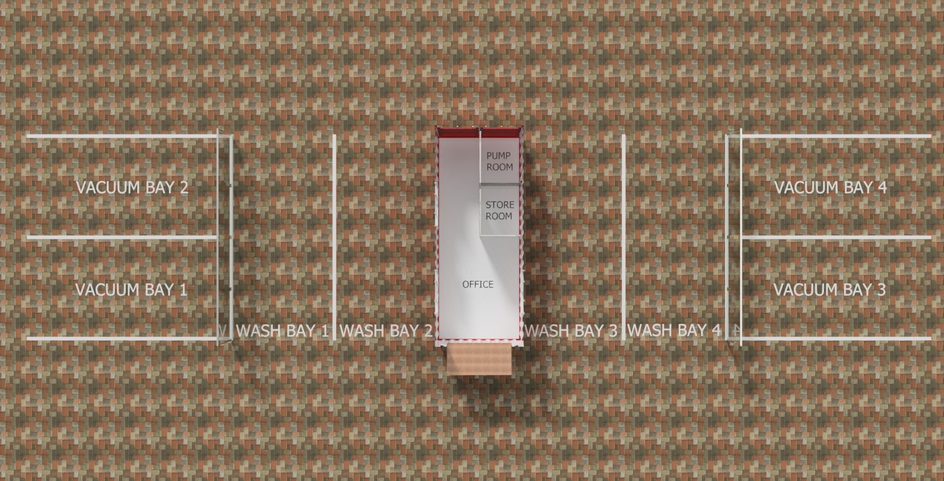 Car Wash Bay 3D model_9