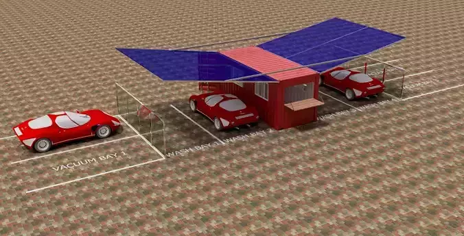 Car Wash Bay 3D model