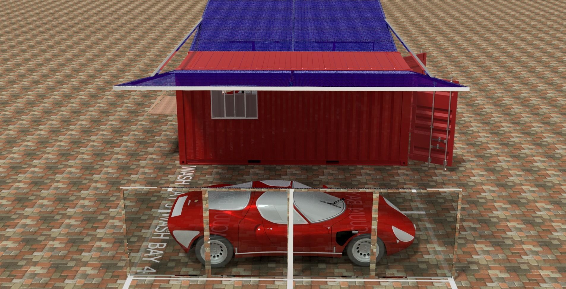 Car Wash Bay 3D model_6