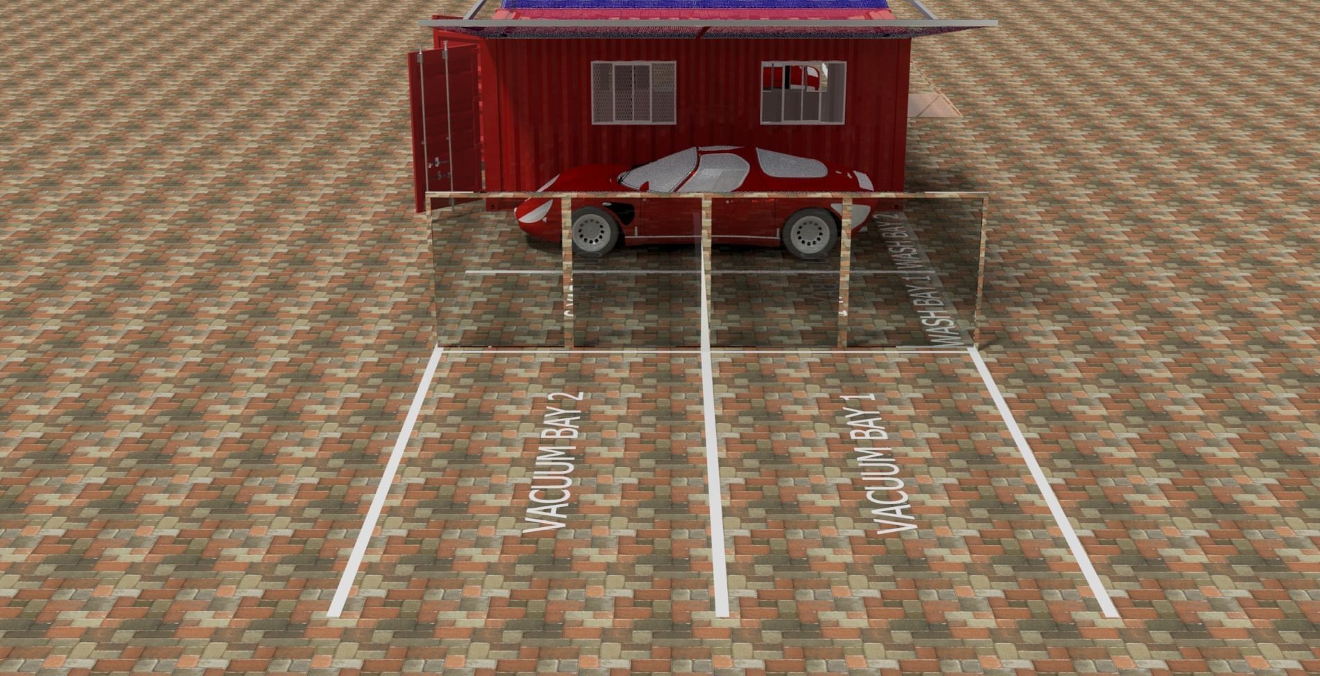 Car Wash Bay 3D model_2