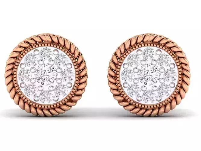 Women Round  Earrings 3dm stl render detail