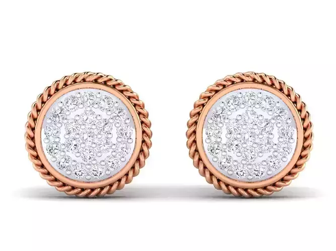 Women Round  Earrings 3dm stl render detail