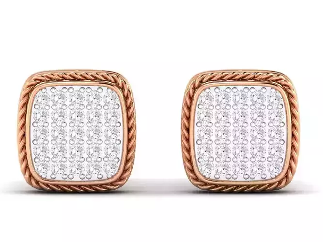 Women Square Earrings 3dm stl render detail 3D print model