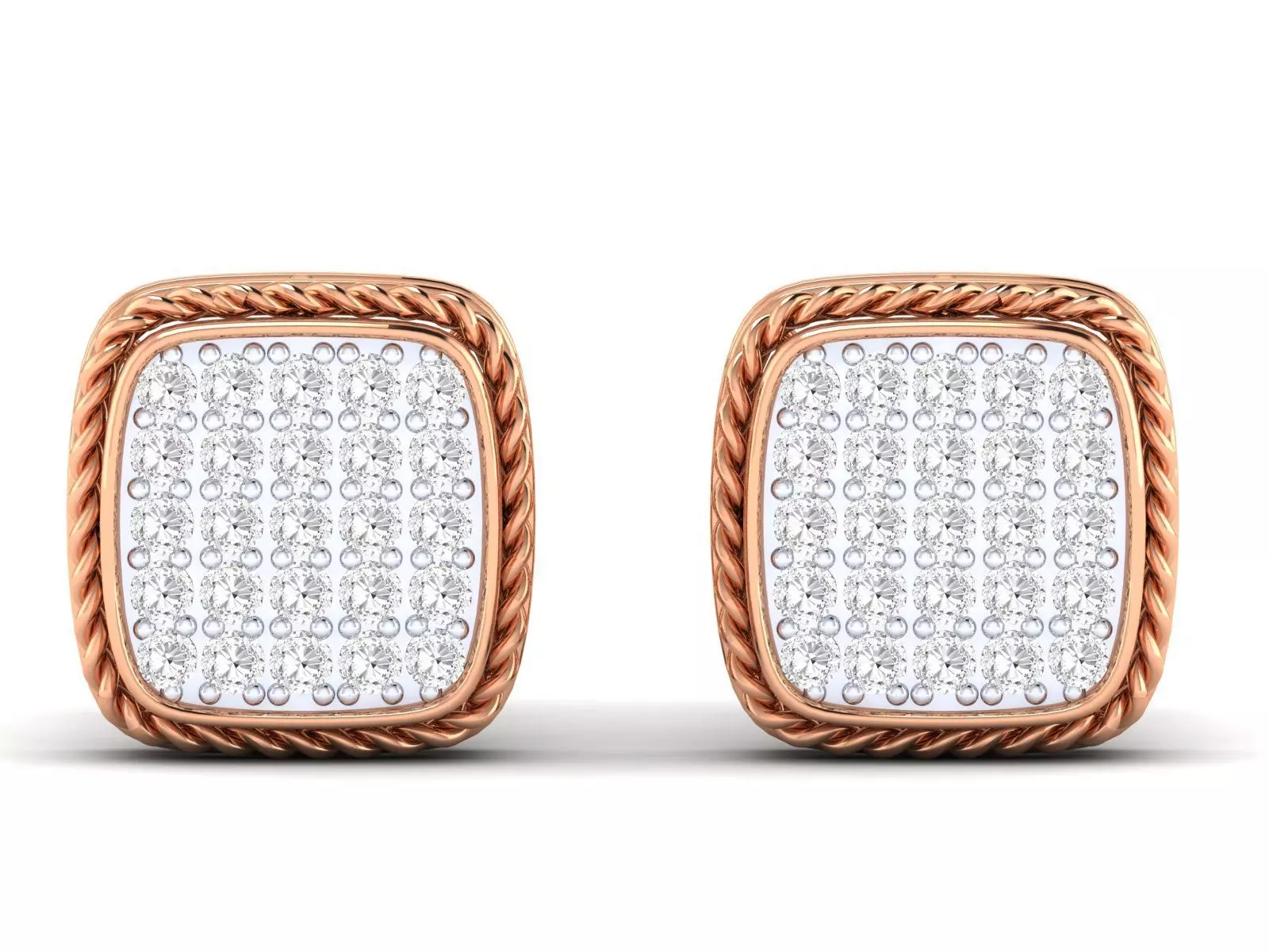 Women Square Earrings 3dm stl render detail 3D print model