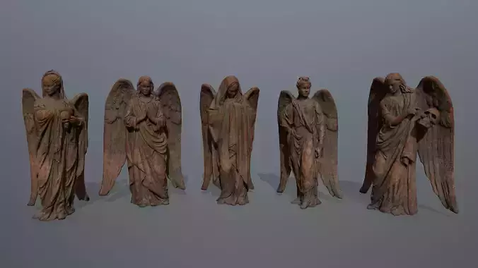 angels statue of angel 3D Model Collection