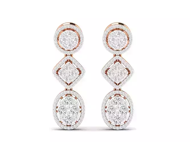 Women Earrings 3dm stl render detail