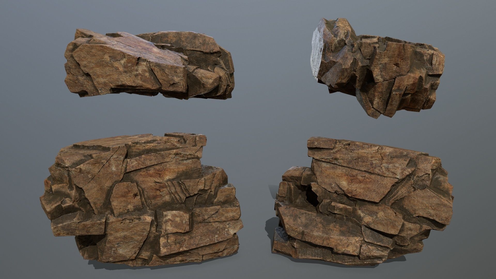 desert rocks Low-poly 3D model_4