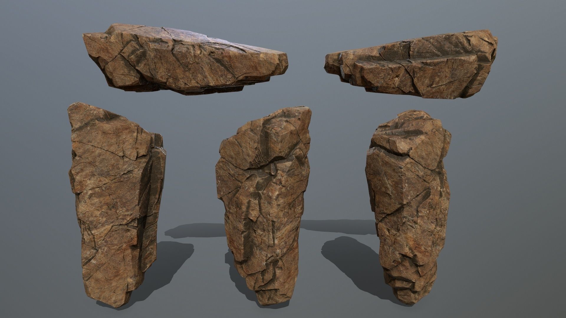 desert rocks Low-poly 3D model_1