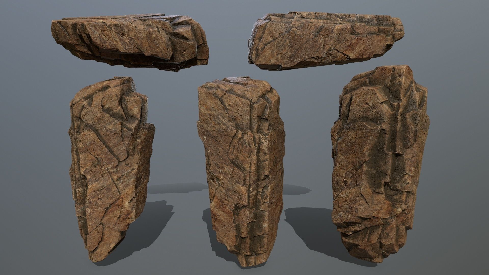 desert rocks Low-poly 3D model_2