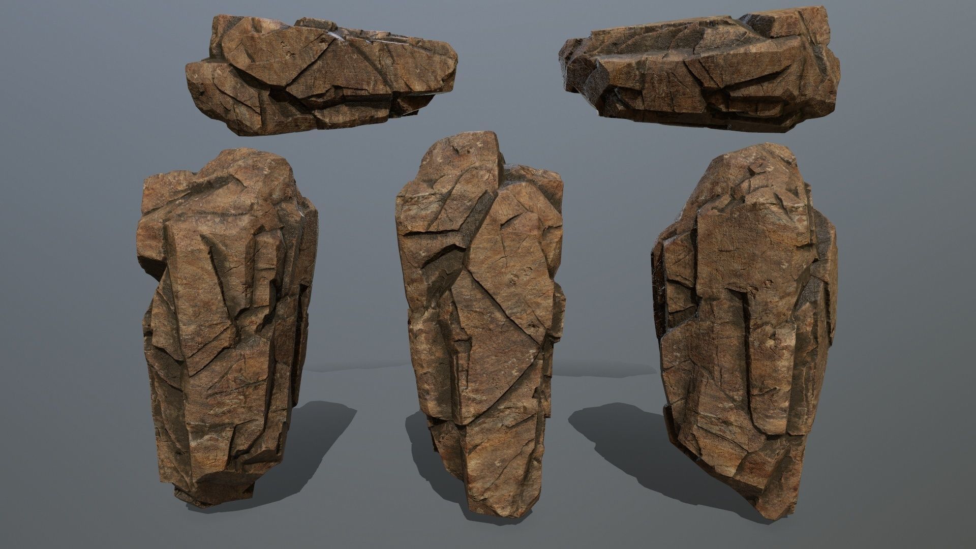 desert rocks Low-poly 3D model_3