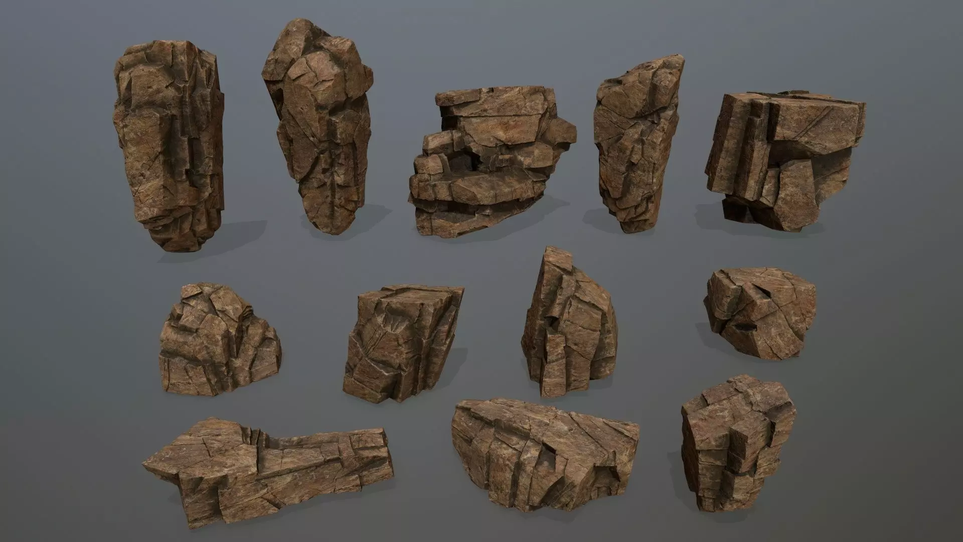 desert rocks Low-poly 3D model_0