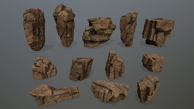 desert rocks   Low-poly 3D model