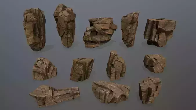 desert rocks   Low-poly 3D model