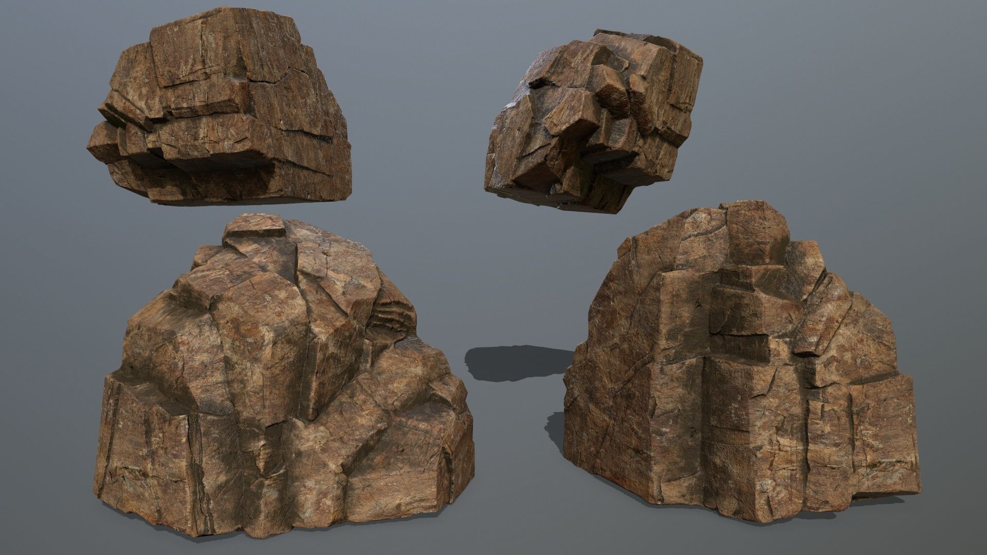 desert rocks Low-poly 3D model_8