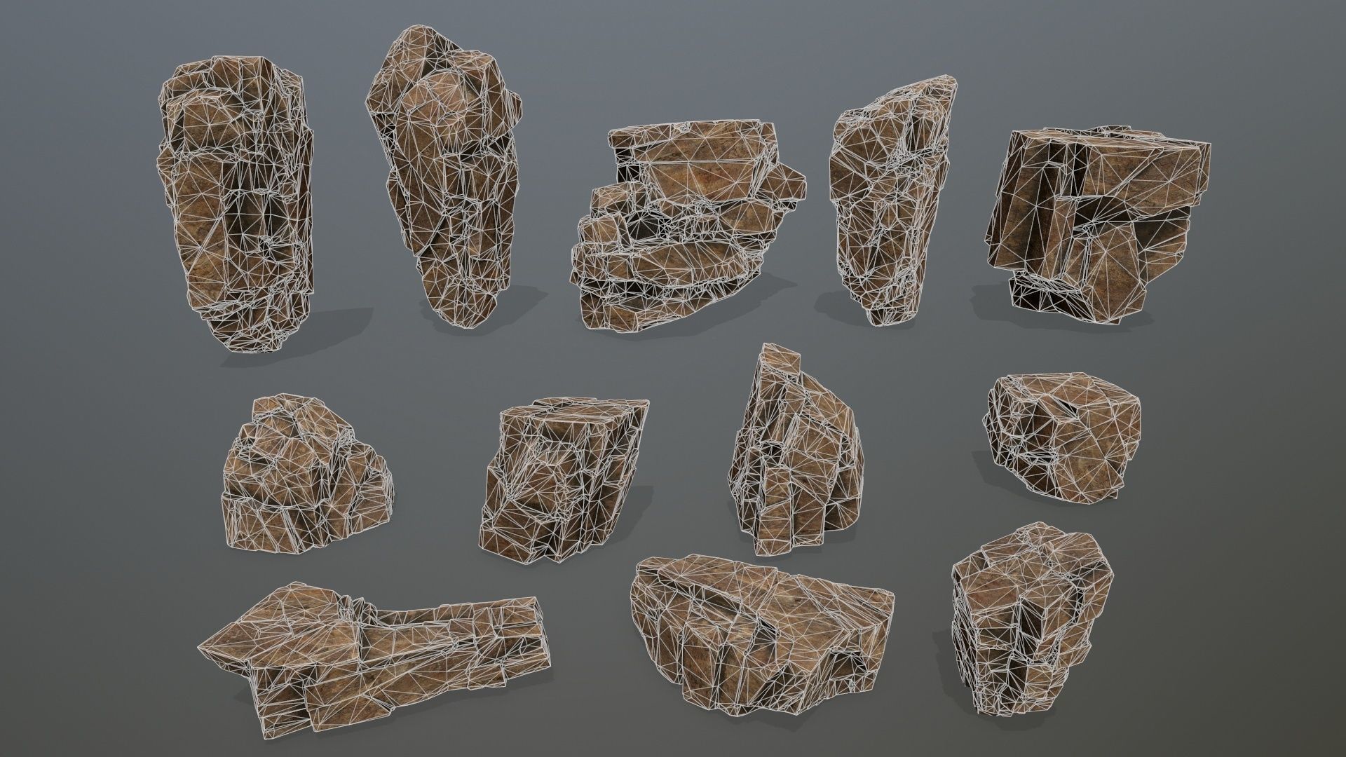 desert rocks Low-poly 3D model_25