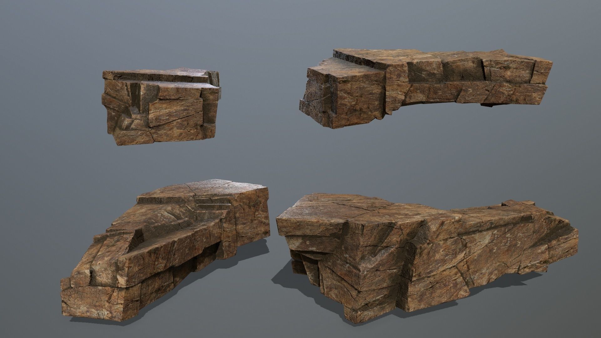 desert rocks Low-poly 3D model_12