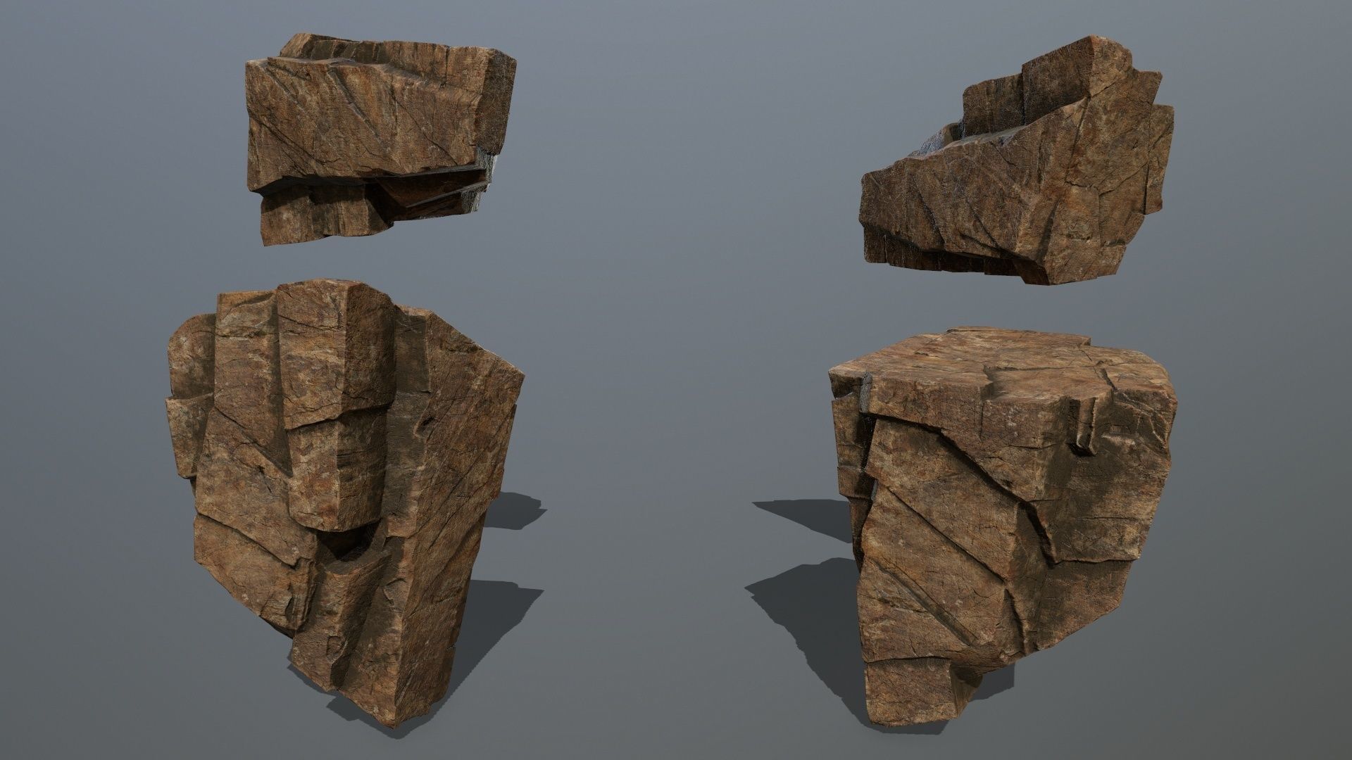 desert rocks Low-poly 3D model_10
