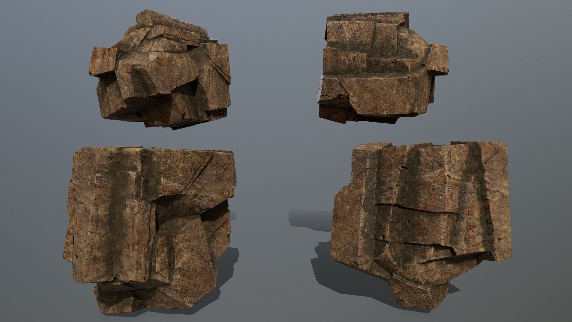 desert rocks Low-poly 3D model_9