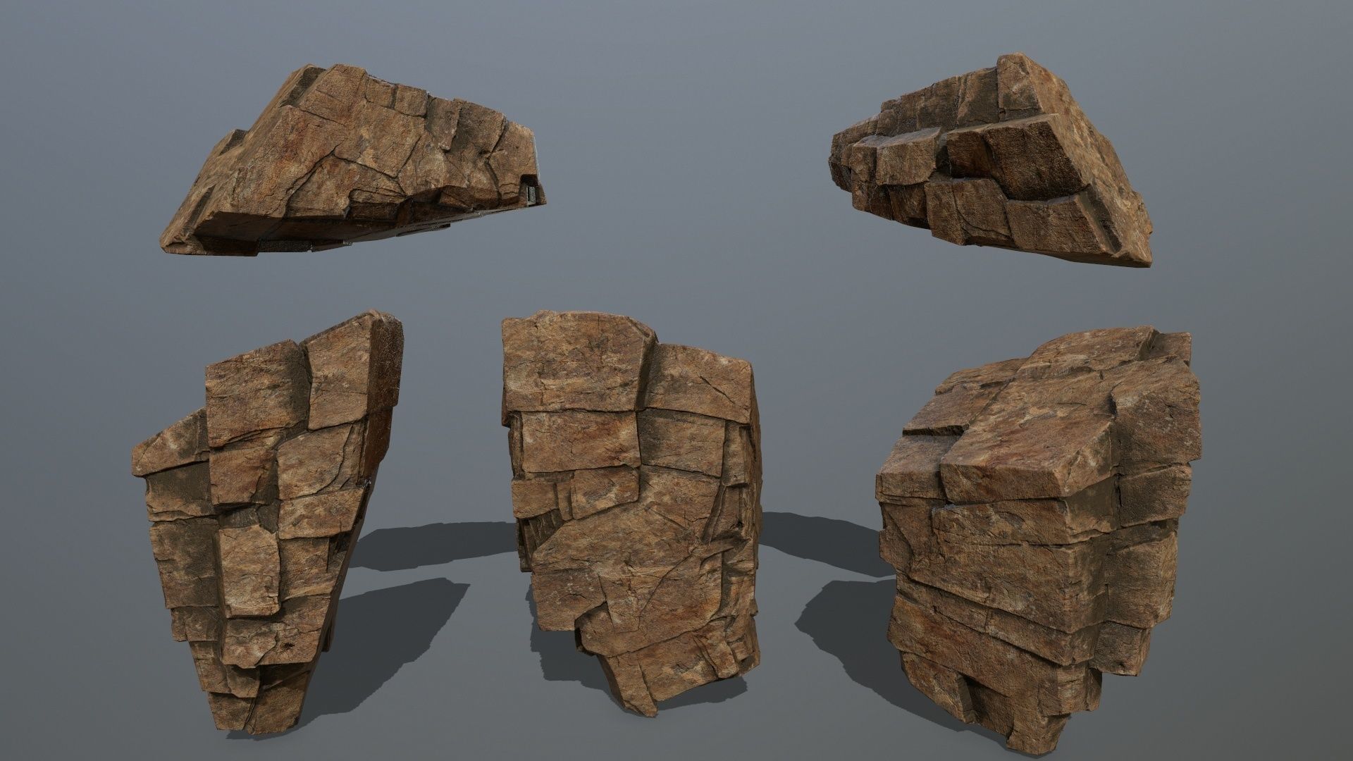 desert rocks Low-poly 3D model_6
