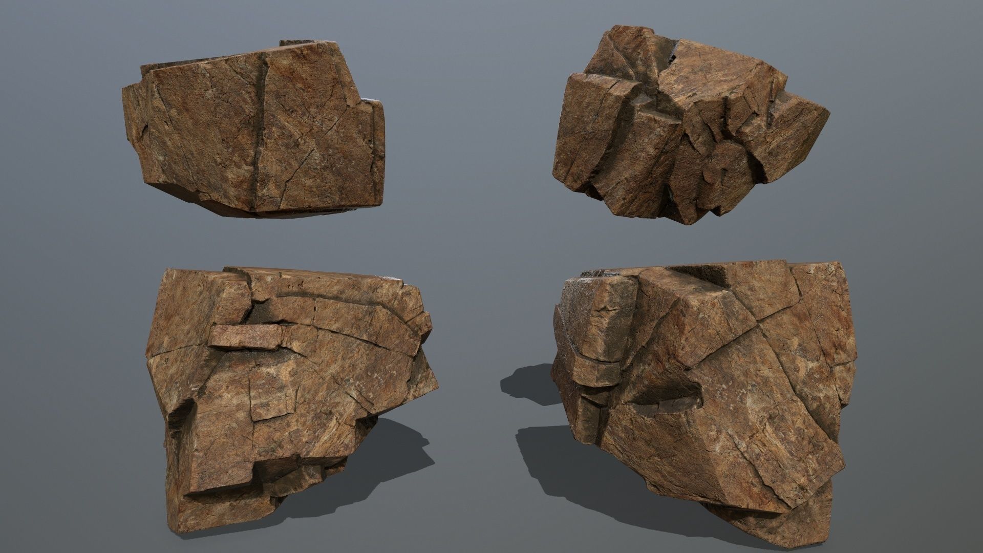 desert rocks Low-poly 3D model_5