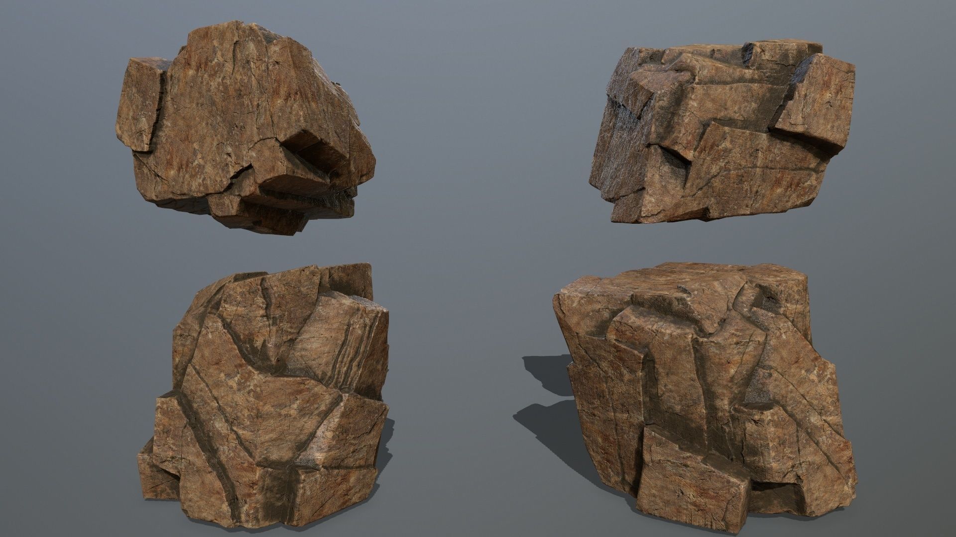 desert rocks Low-poly 3D model_7