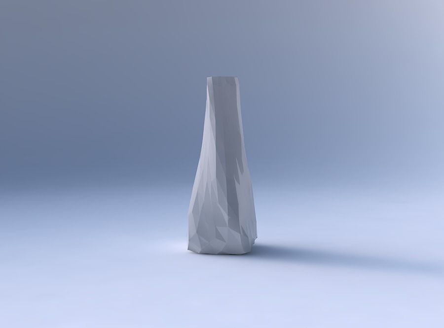Vase twisted squeezed rectangle with low-polygon 3D print model_4
