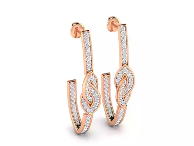 Women Earrings 3dm stl render detail