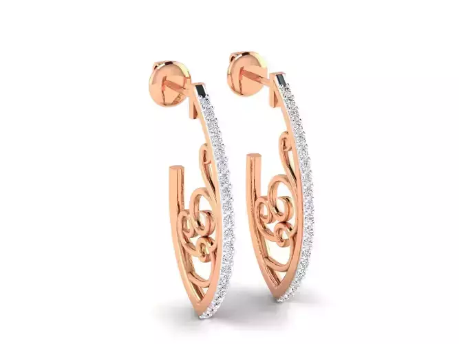Women Earrings 3dm stl render detail