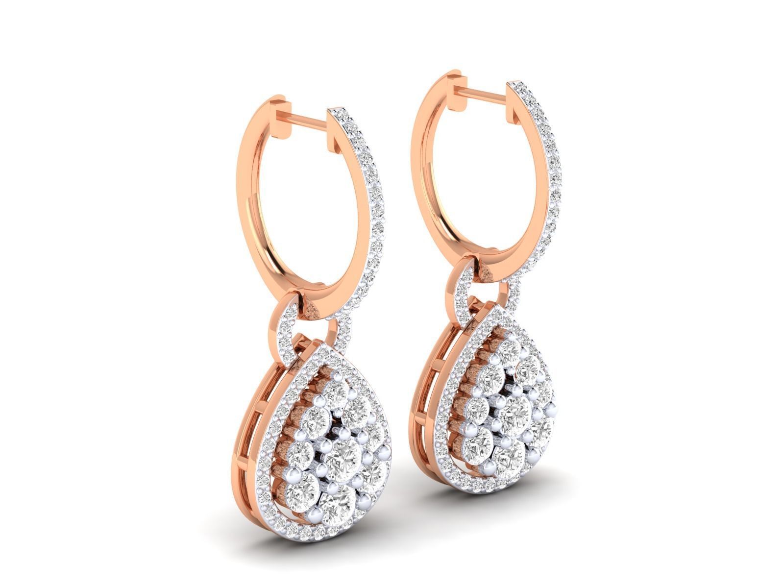 Women Earrings 3dm stl render detail 3D print model_2